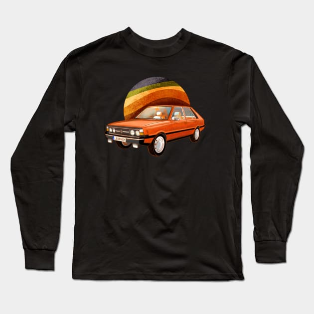 Polonez FSO 1500 retro car poland Long Sleeve T-Shirt by Bagalon